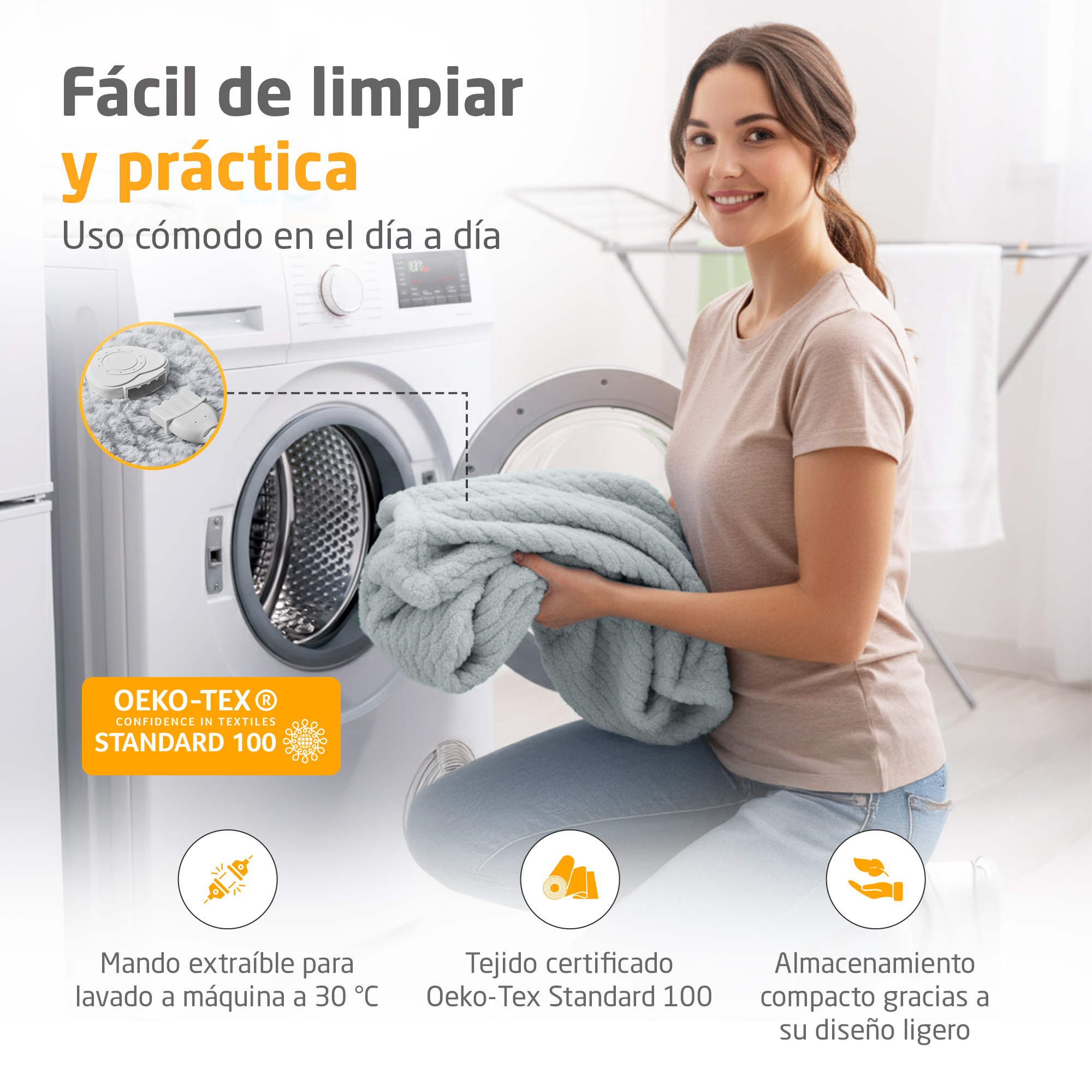 HB 416 | manta eléctrica acogedora | gris claro