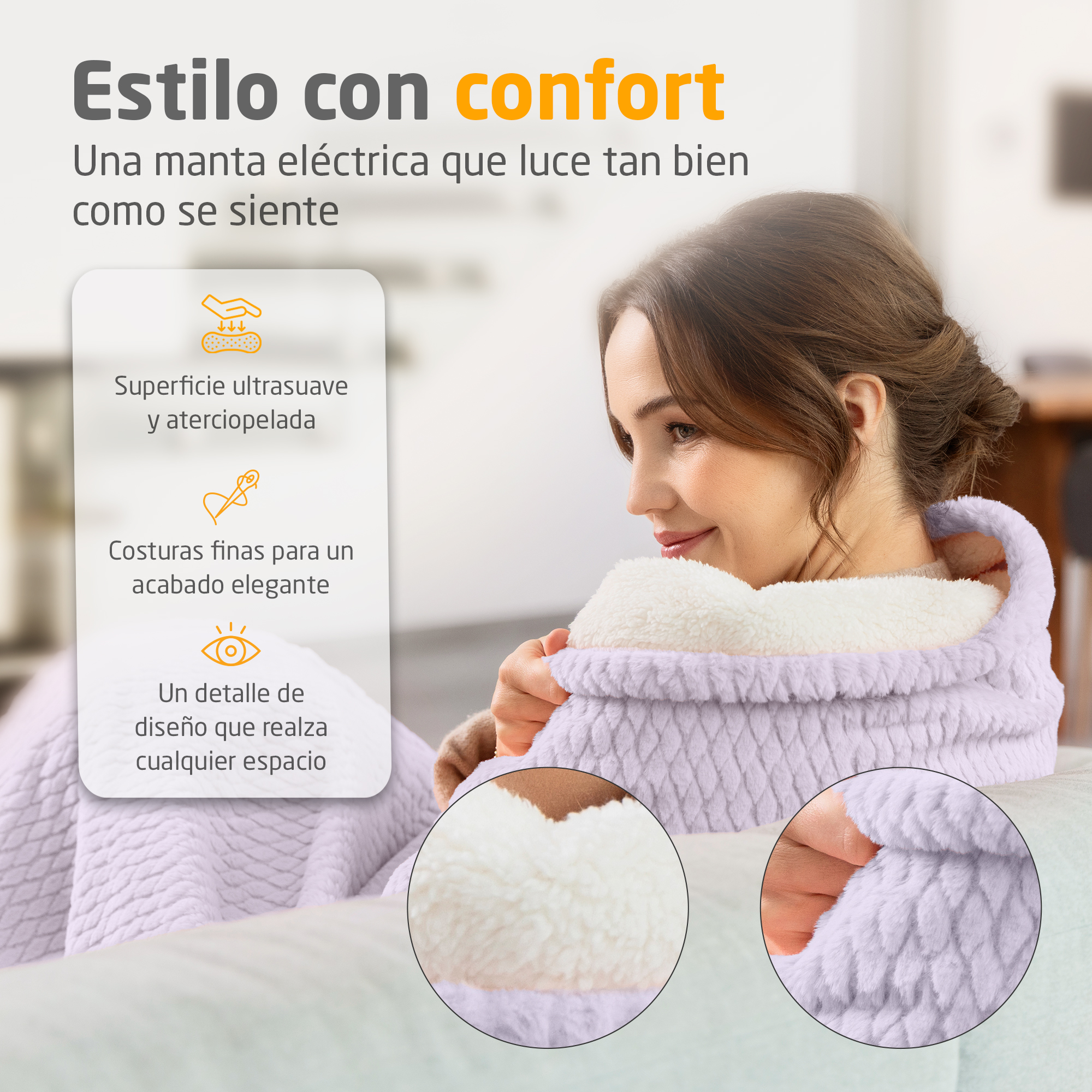 medisana HB 418 - Manta térmica - Lila suave