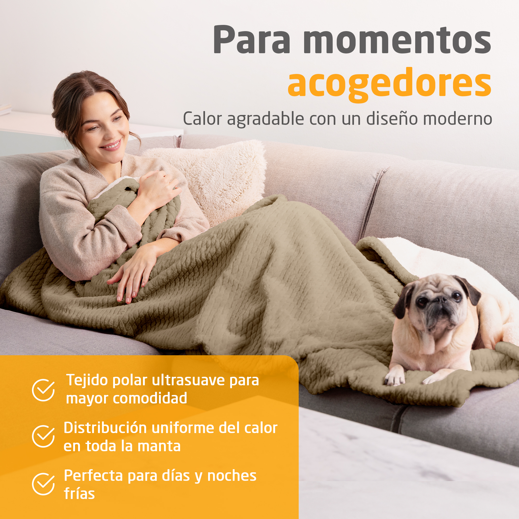 HB 419 | manta eléctrica acogedora | arena crema