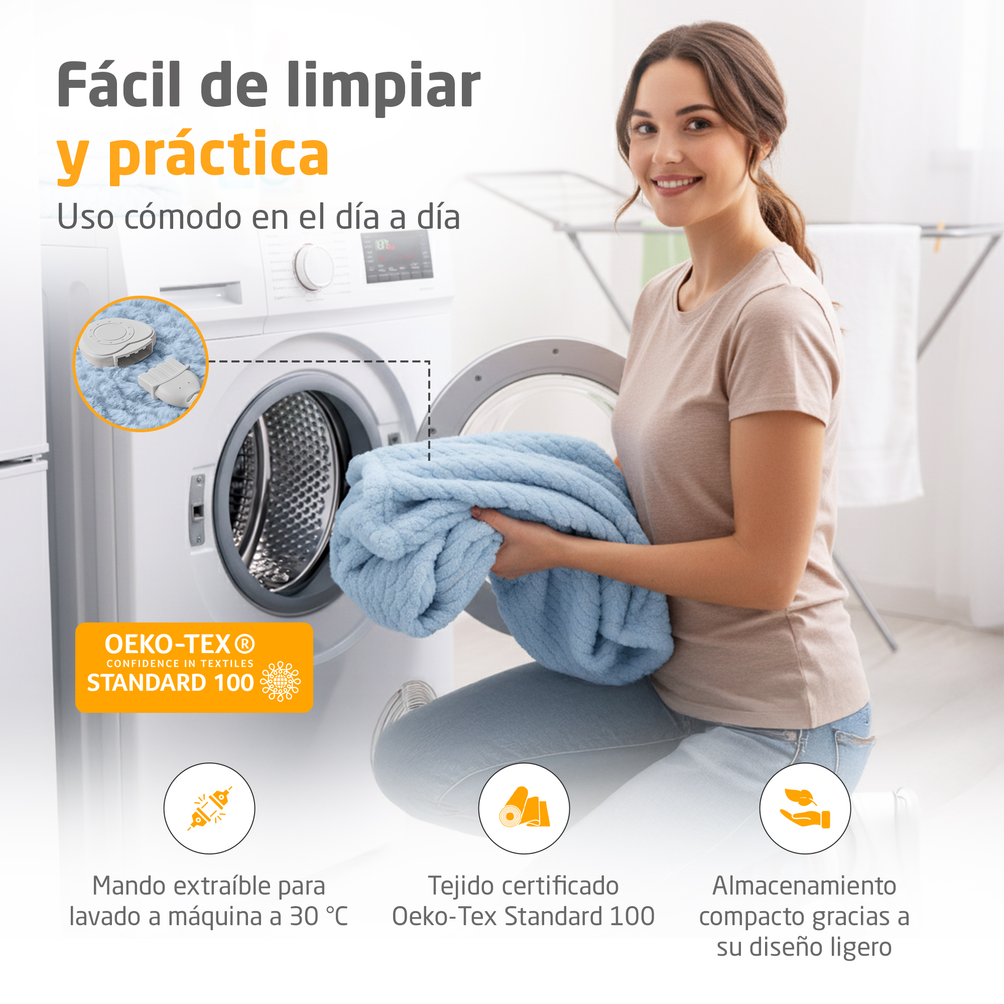 HB 415 | Manta eléctrica de felpa | azul vaquero