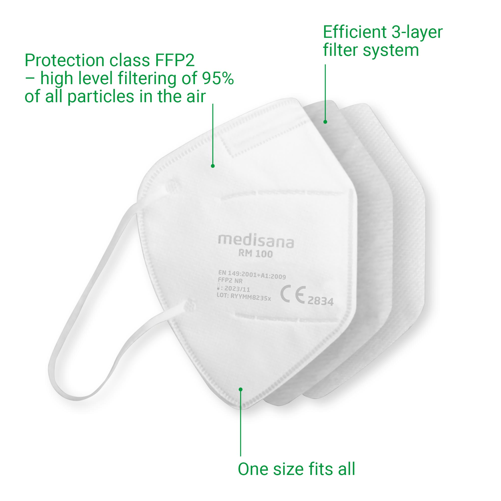 RM 100 white | FFP2 Particle filtering half mask