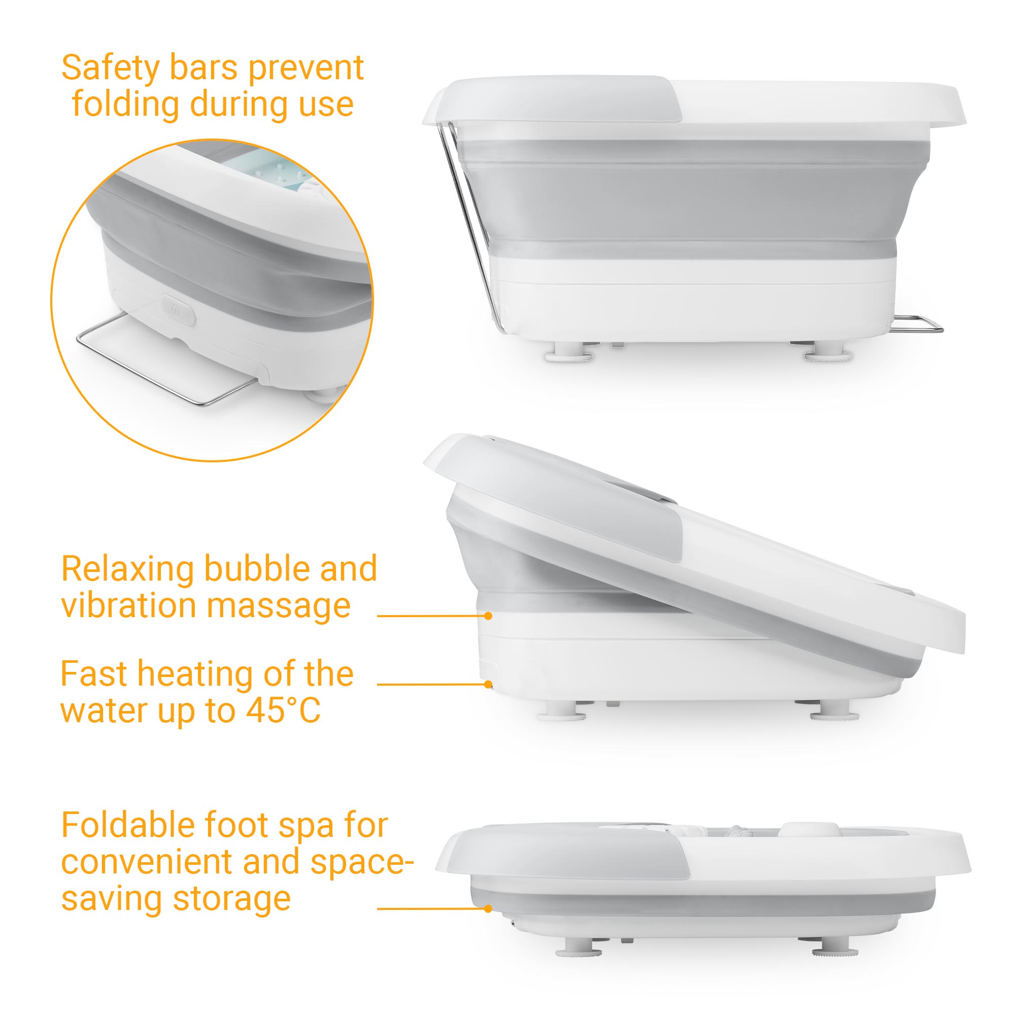 98f5d238240ce7be6e6a6dacf315c068 FS 886 grey | Foldable foot spa