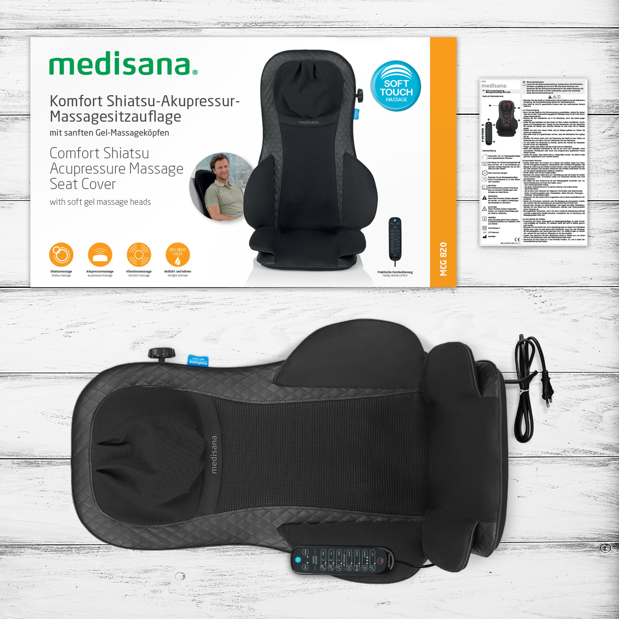 MCG 820 | Gel Shiatsu-Acupressuur-Massagezitkussen