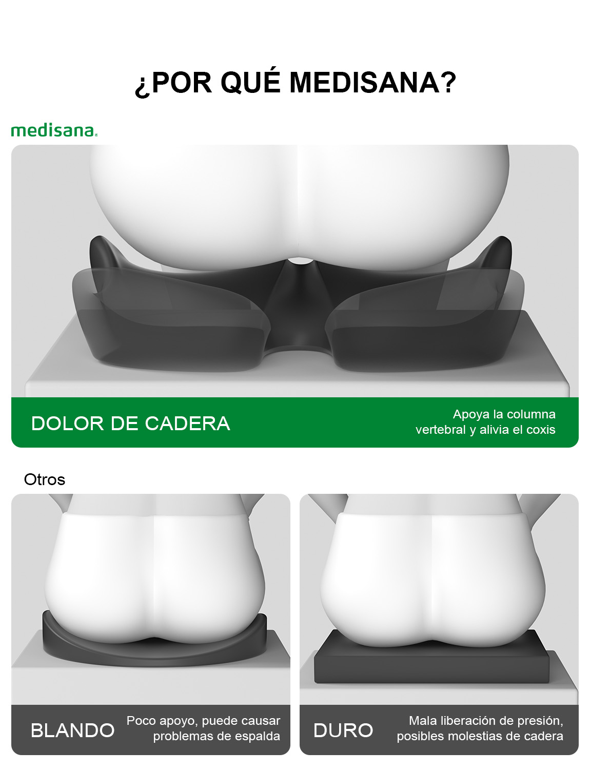 medisana MC 100 Cojín de asiento ergonómico