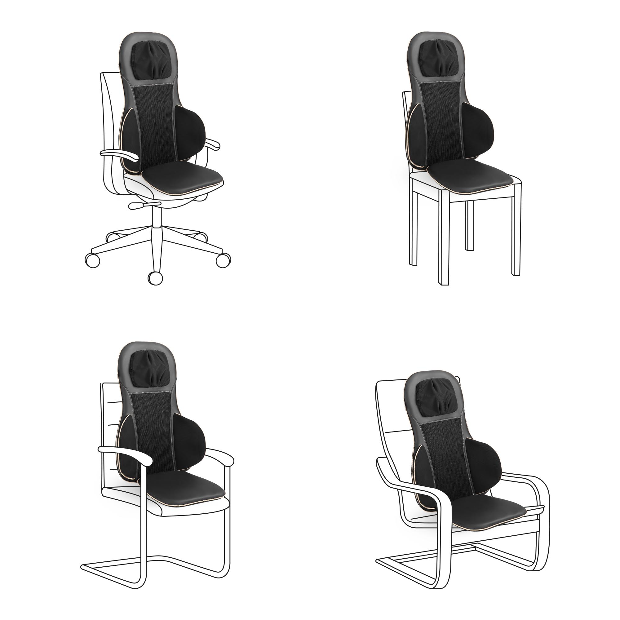 MC 825 | Colchoneta de masaje para asiento Shiatsu y acupresión