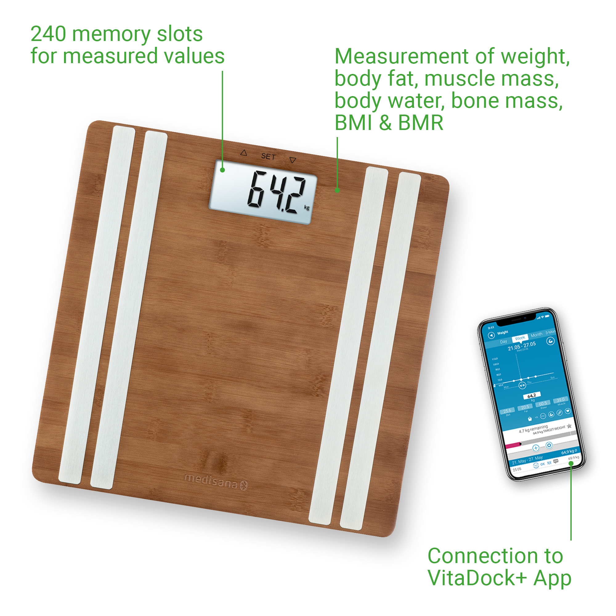 BS 552 connect | Bamboo Body Analysis Scale