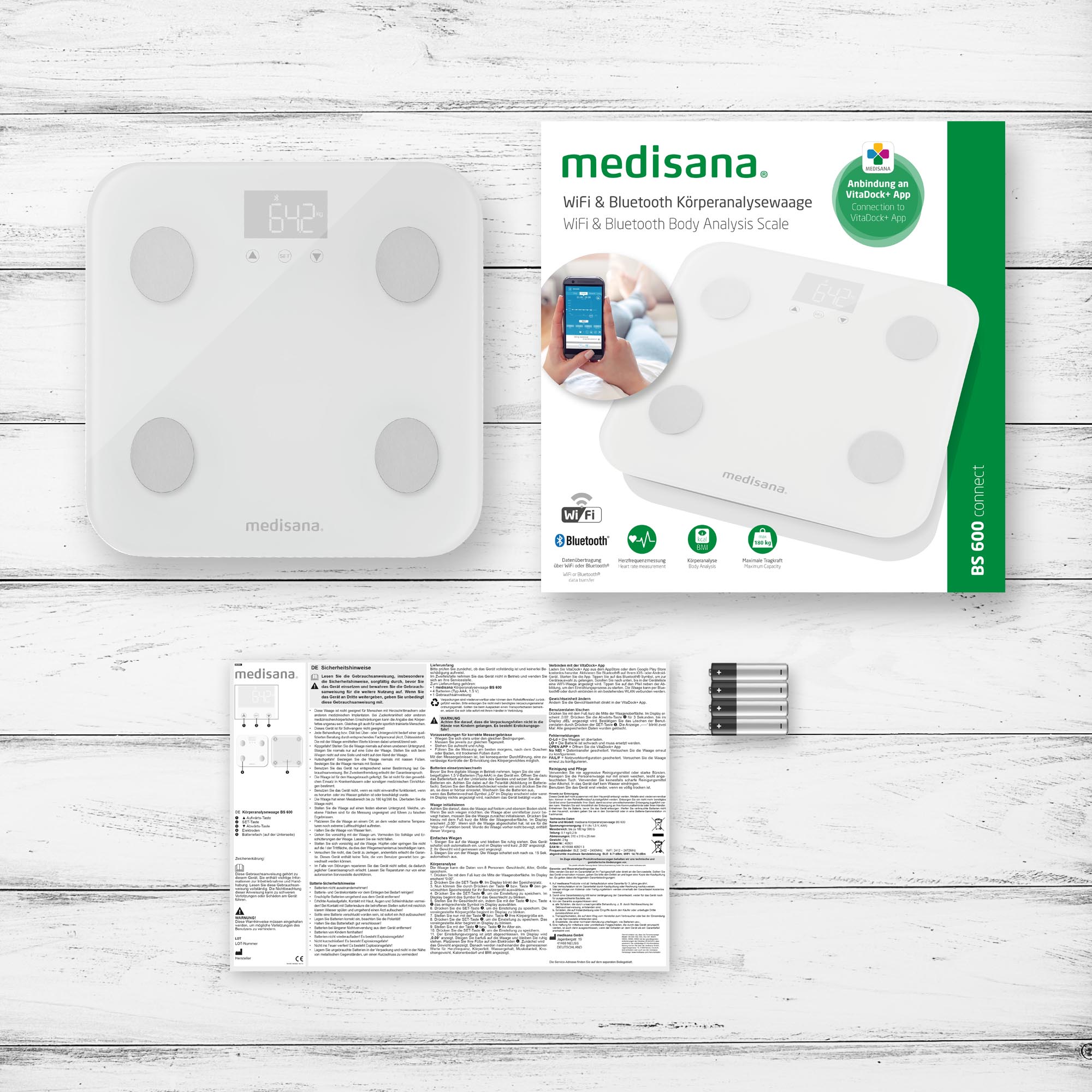 medisana BS 600 – Lichaamsanalyse weegschaal met WiFi & Bluetooth
