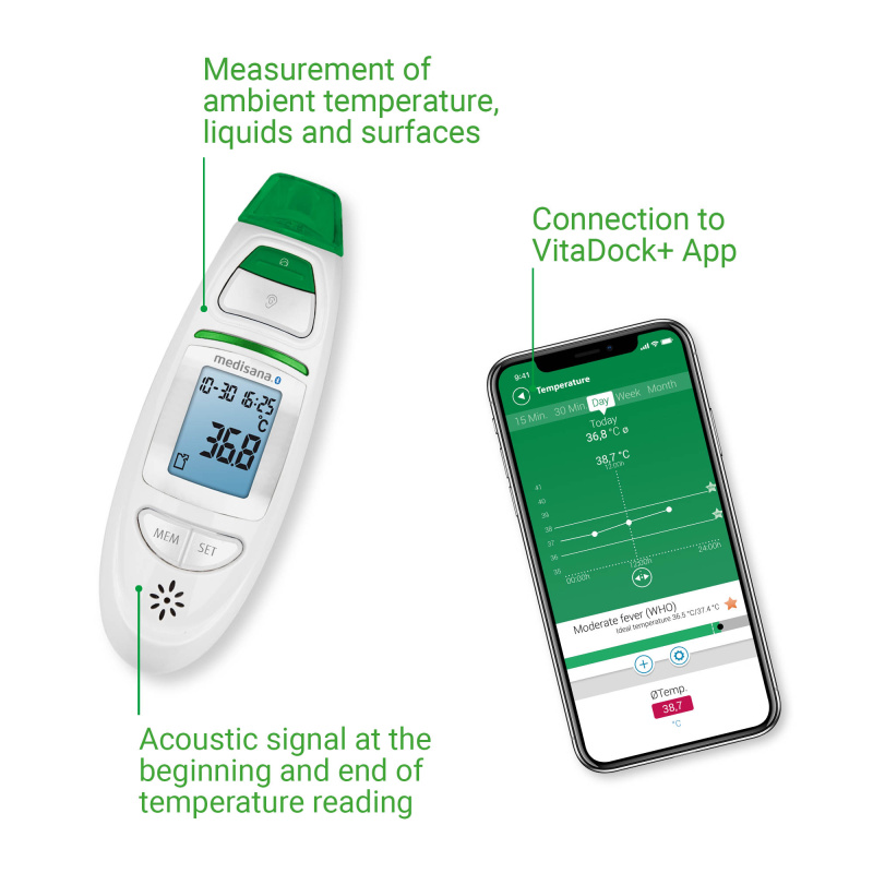 TM 750 connect Multifunctional medisana® thermometer